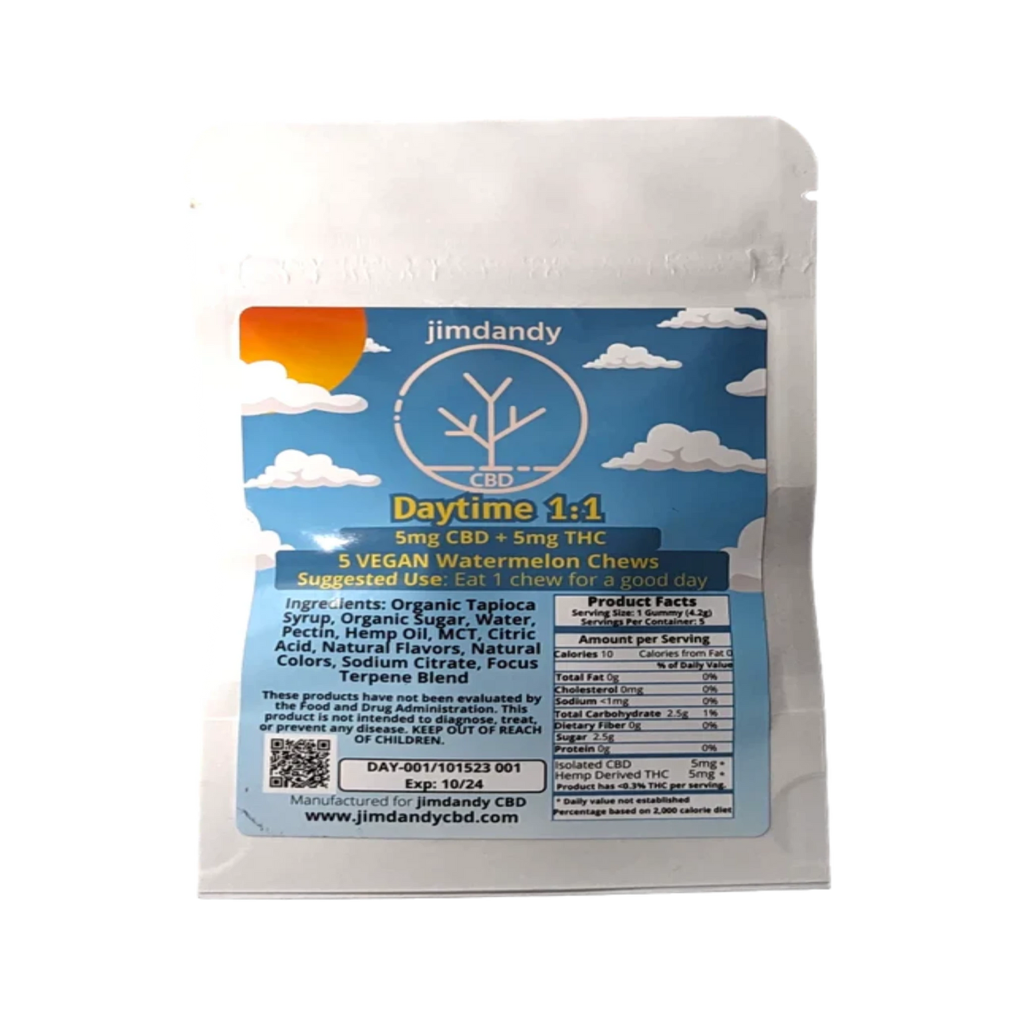 Daytime 1:1 CBD/THC hemp chews 
